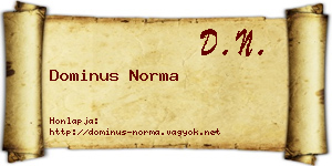 Dominus Norma névjegykártya